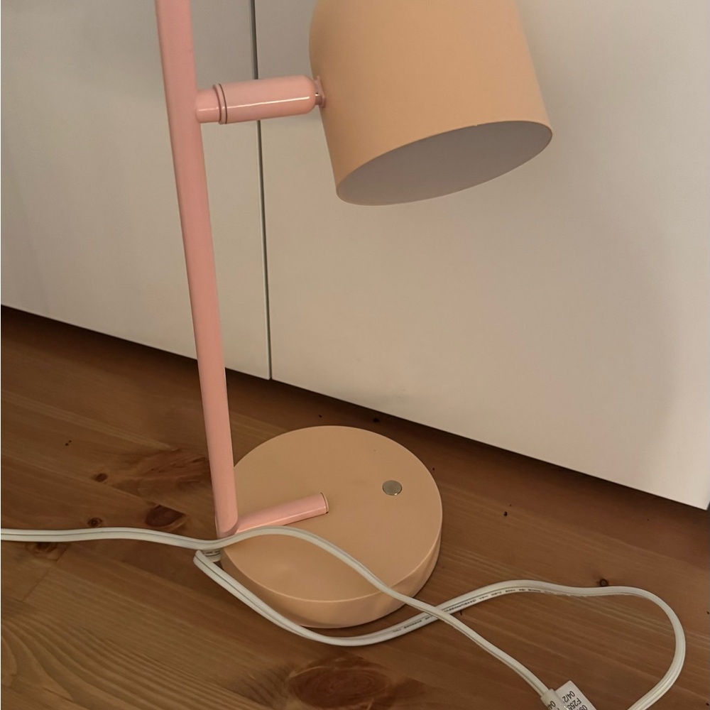 Pink and Tan Desk Lamp